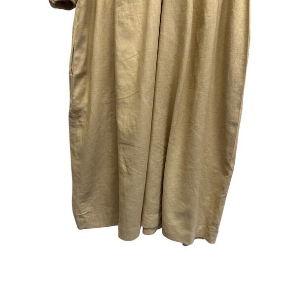 NWT Linen Blend Babydoll Midi with pockets Women Dress XL - Picture 2 of 12